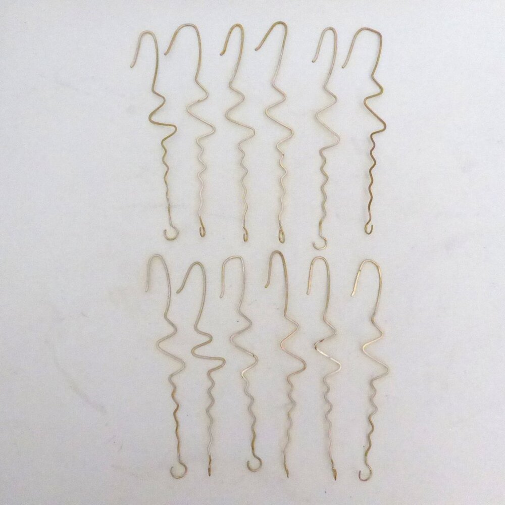 VINTAGE 6.25” SOLID BRASS CHRISTMAS TREE ORNAMENT HANGER LOT OF 12